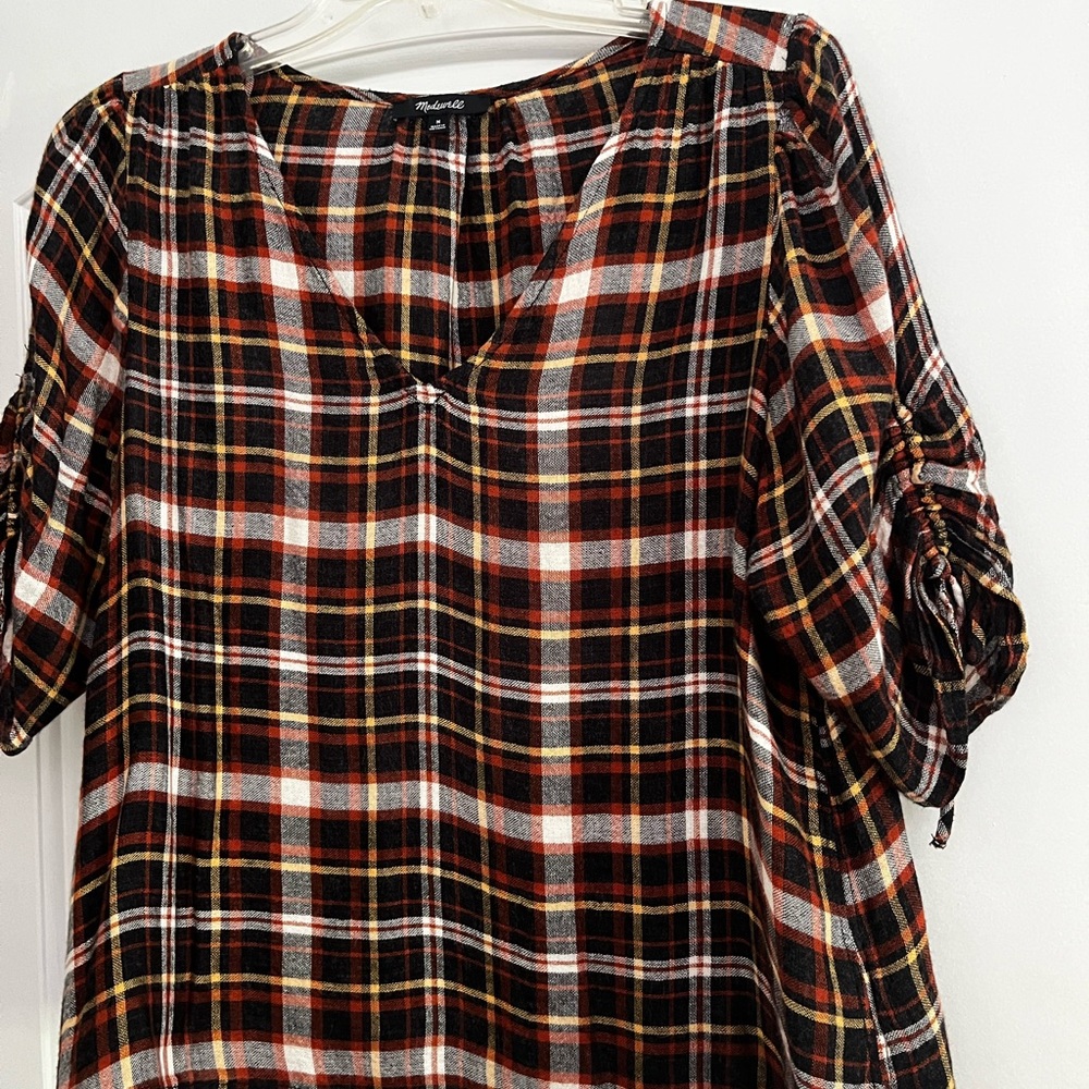 Madewell Black 3/4 Sleeve Boxy Blouse